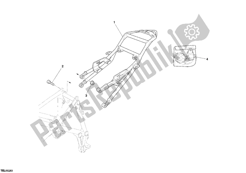 Tutte le parti per il Monoposto Telaio Posteriore del Ducati Superbike 749 Dark 2004